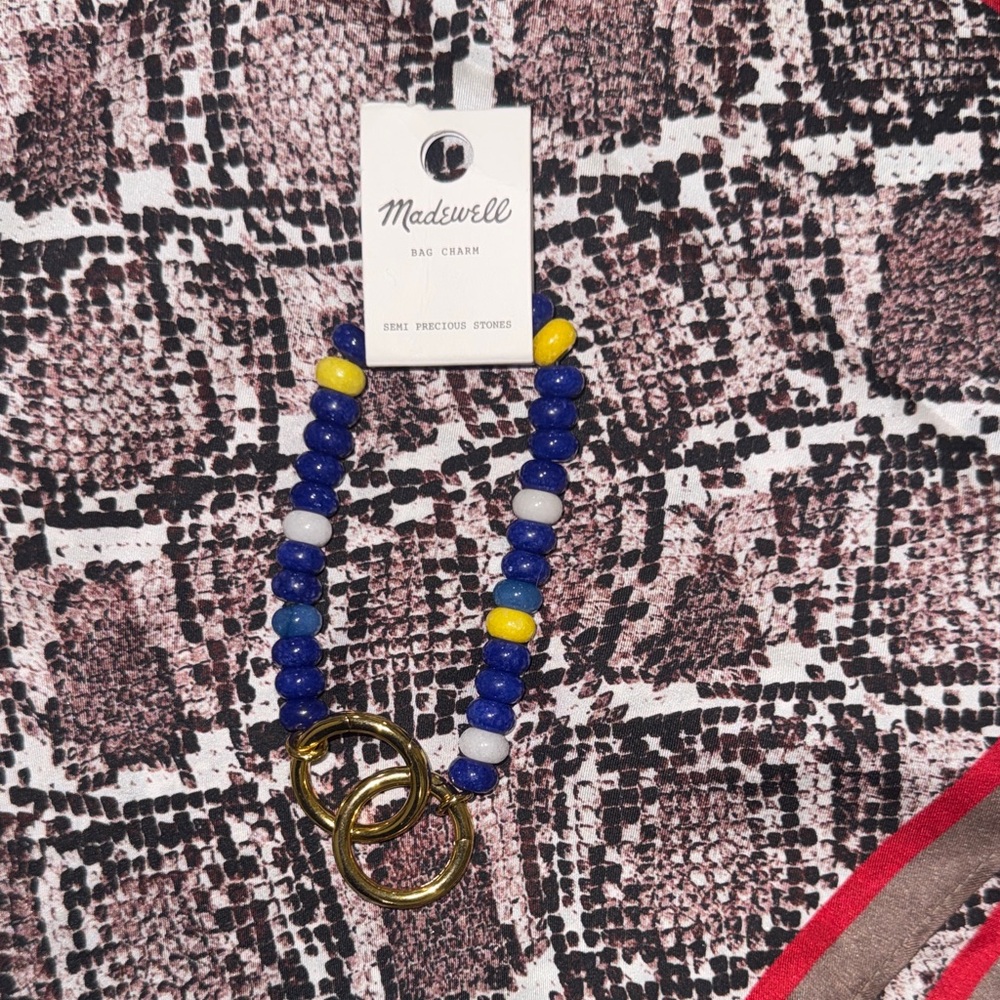 Madewell Beaded Charm with Blue and Yellow Accents